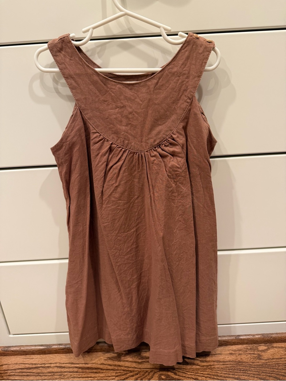 Go Gently Nation Girls Brown Sleeveless Casual Dress